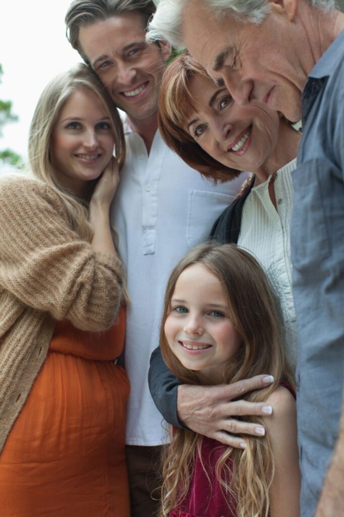 Portrait of smiling multi-generation family